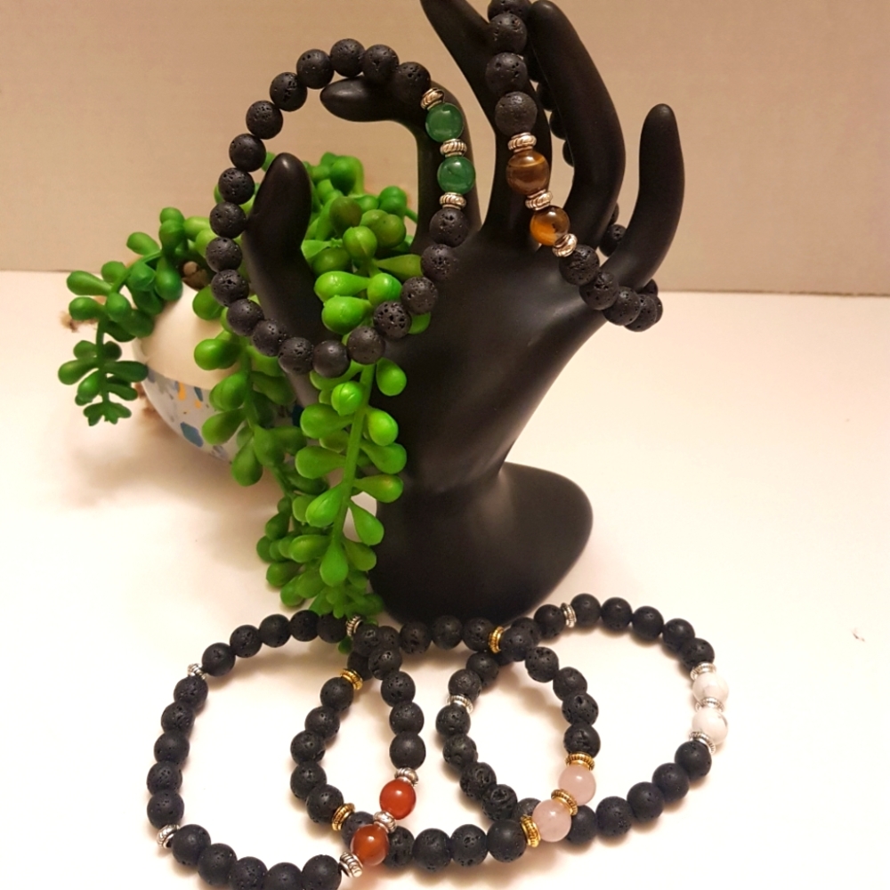 Black Lava Stone Diffuser Bracelet Unisex